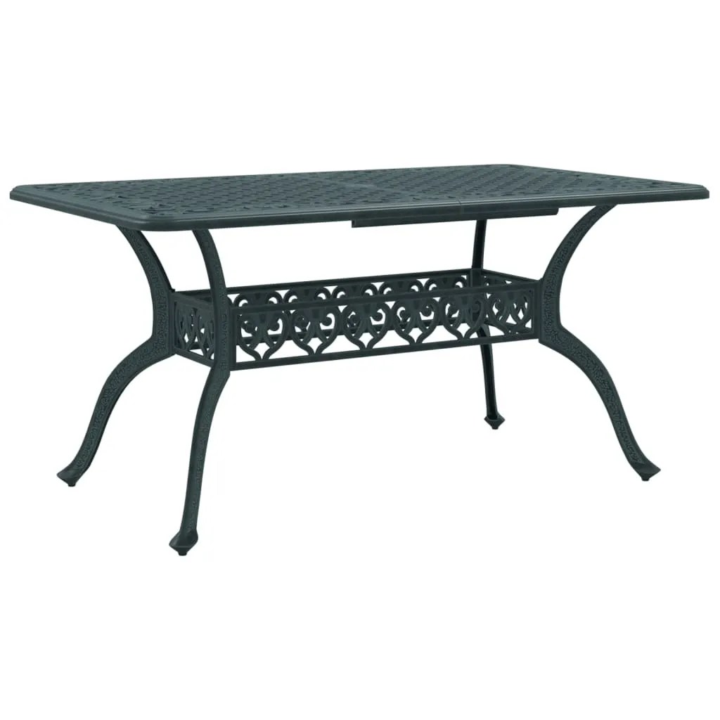 Table d'extérieur 150x90 cm fonte d'aluminium verte résistante vidaXL