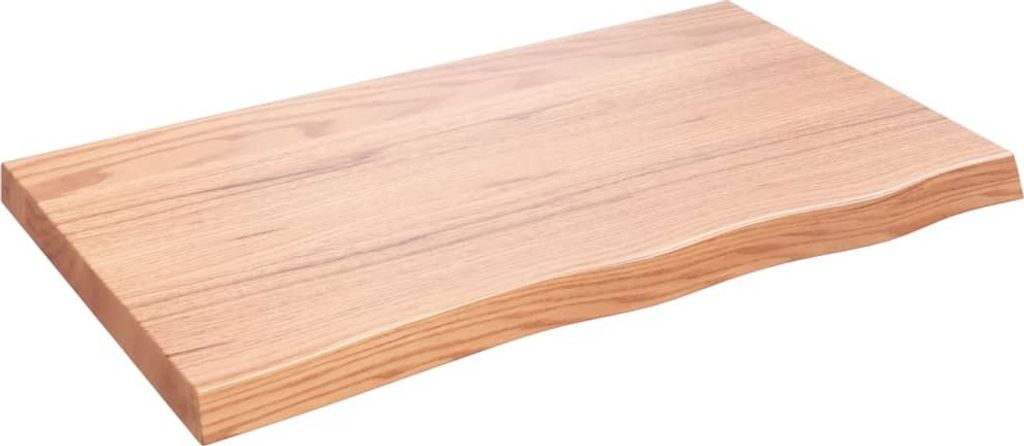 Wandregal Hellbraun 100x60x(2-6) cm Massivholz Eiche Behandelt