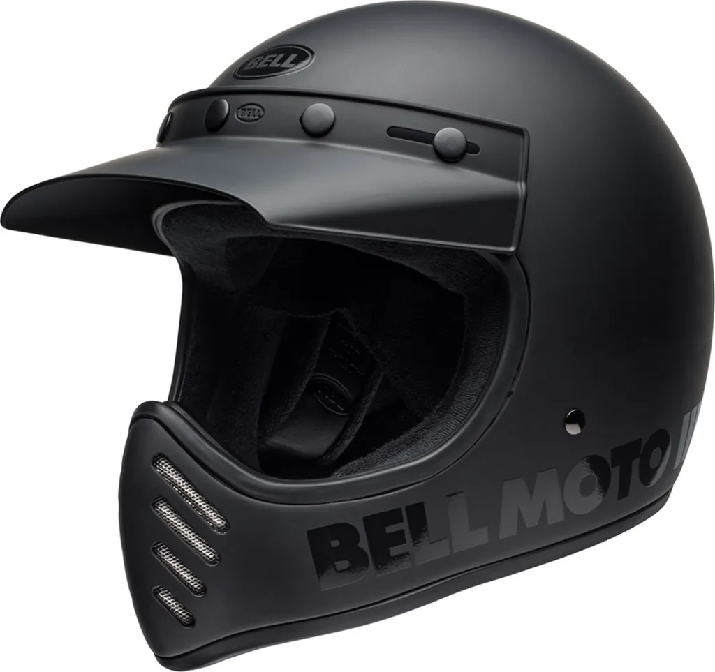 Casque intégral Bell Moto-3 Classic Noir XL pour moto vintage