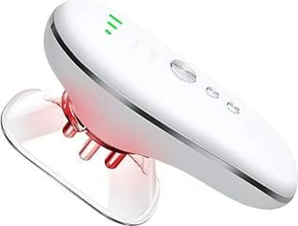 Aolso 4 in 1 Massaggiatore a ventosa, massaggiatore a vuoto con 3 livelli di massaggio a ventosa, rassodante per la pelle, anticellulite, funzione EMS Red & Blue Light, rassodante per viso, addome, braccia e gambe - 1