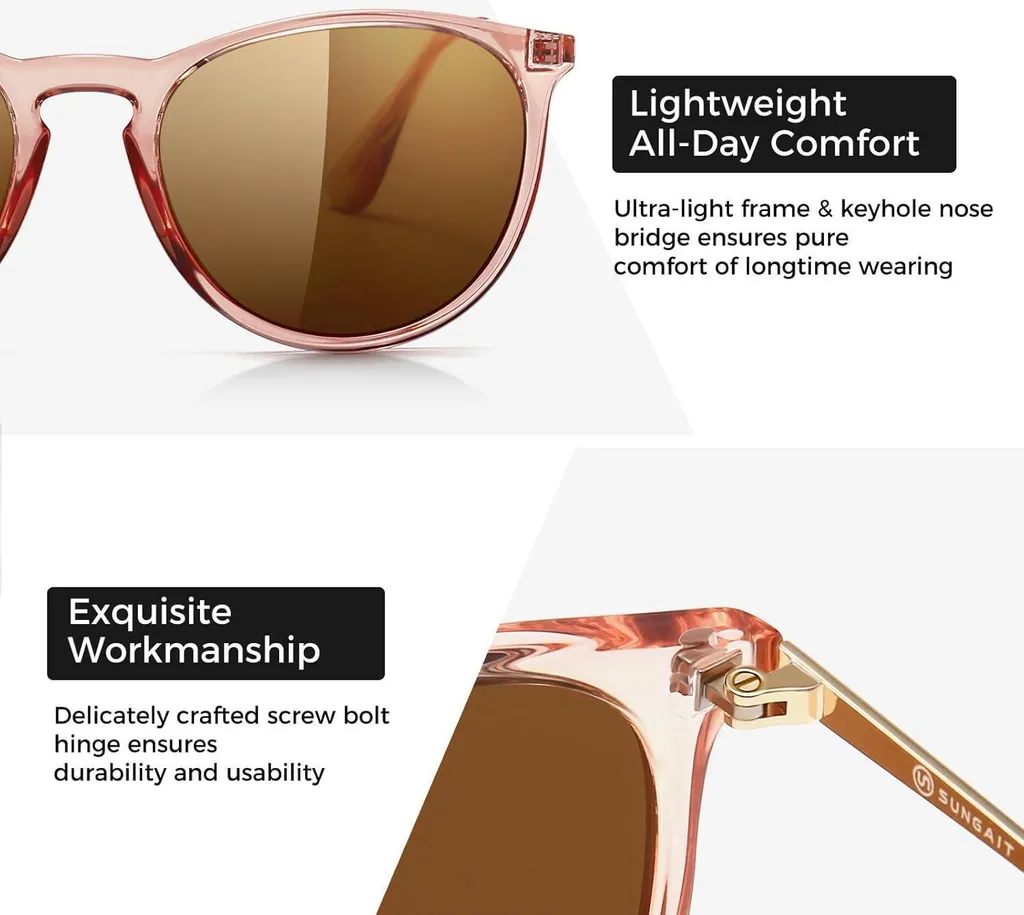 Occhiali Da Sole Rotondi Polarizzati UV400 – Modello Vintage Per Uomo E Donna, Lenti Blu HD E Montatura Leggera