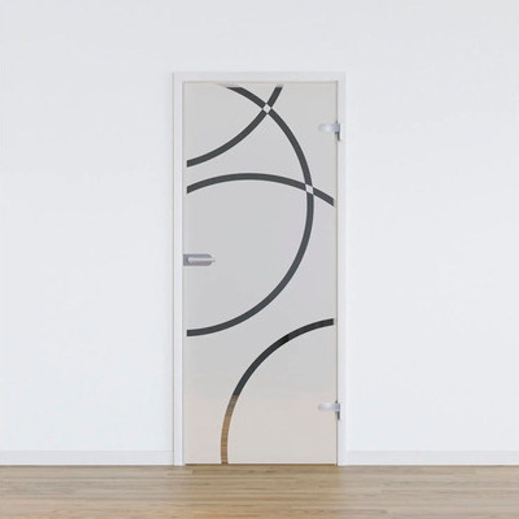 Pertura Glastür Komplettset Glera Loop 02 709x1960x8 mm Rechts inkl. Studio Beschlag Edelstahl unverschließbar