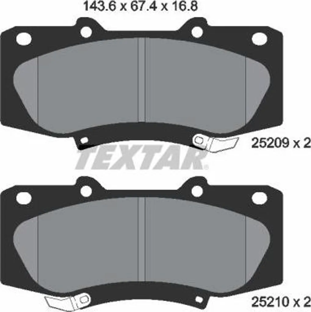 Jeu de plaquettes de frein à disque pour Toyota Hilux - Modèle 2520901