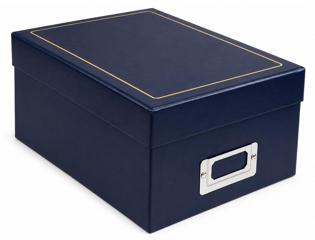 Tradition Photo Box für 700 Fotos 10x15 cm – elegante Fotobox mit Trennkarten, Vinyleinband, Gold- oder Silberprägung, Erinnerungsbox zur Fotoa...