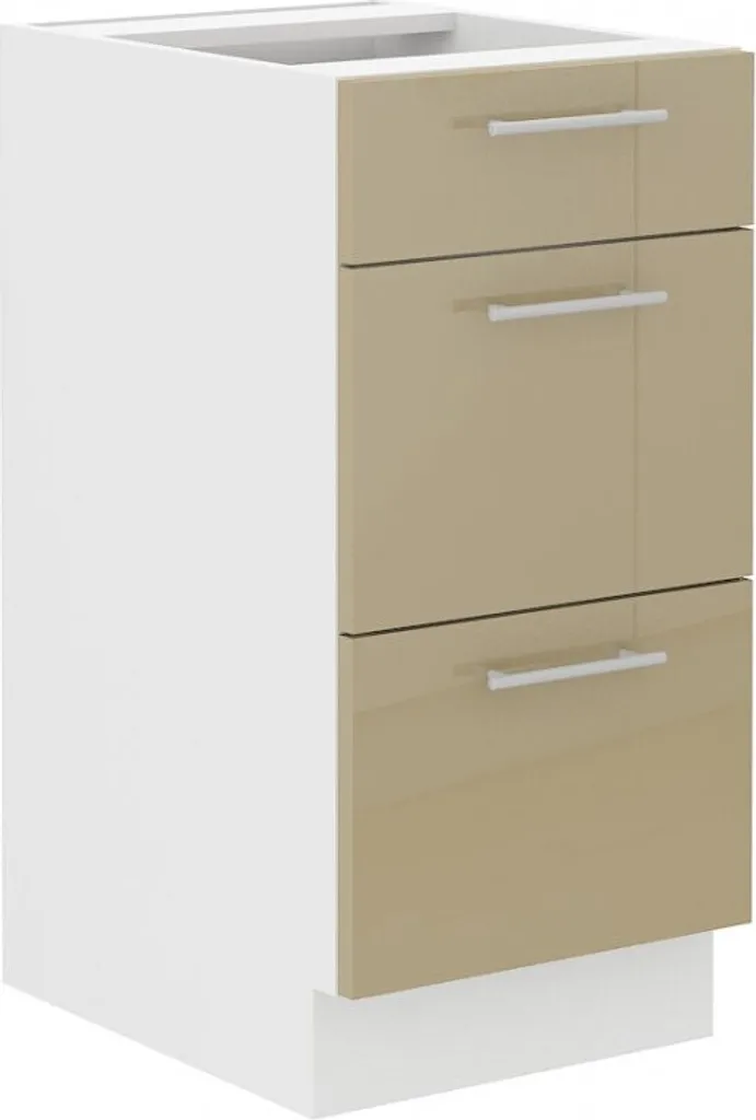 Cassettiera Cucina 40 cm LAJLA Bianco e Cappuccino | Design Componibile