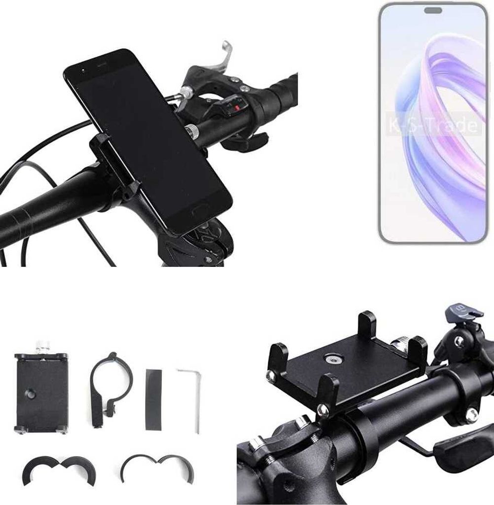 K-S-Trade Handyhalterung für das Fahrrad kompatibel mit Honor X50i Halter Lenkstange Fahrradhalterung Motorrad Bike Mount Befestigung Smartphone
