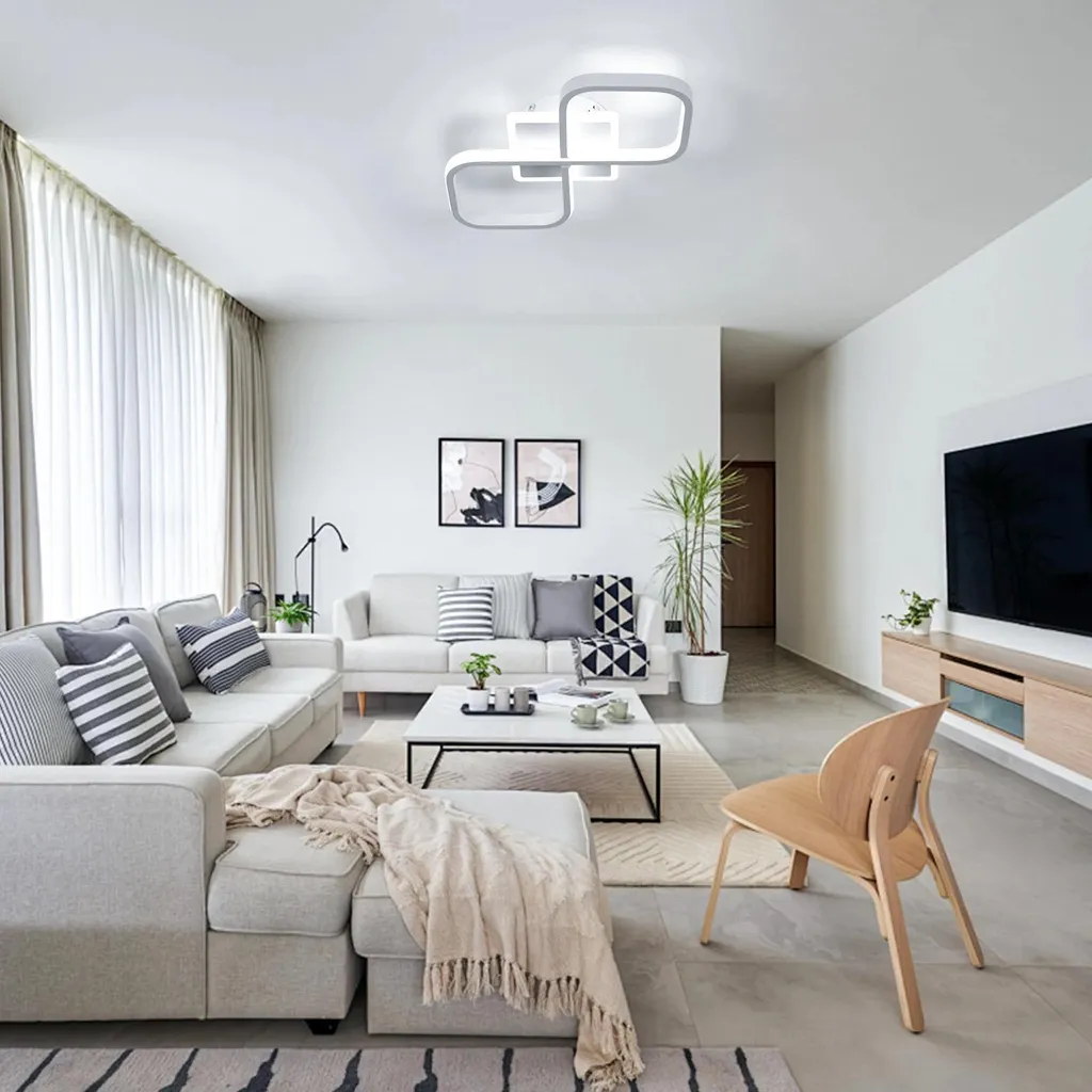 Plafonnier LED en fer et acrylique robuste avec éclairage fixe 220V - 4