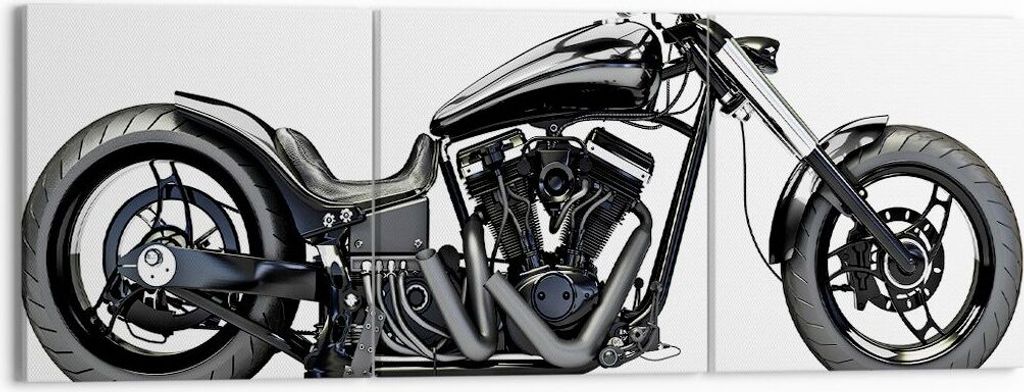 Bild auf Leinwand - Leinwandbild - Freiheit Motorrad Geschwindigkeit Stahl - 150x50cm - Wand Bild - Wanddeko - Leinwanddruck - Bilder - Kunstdruck ...