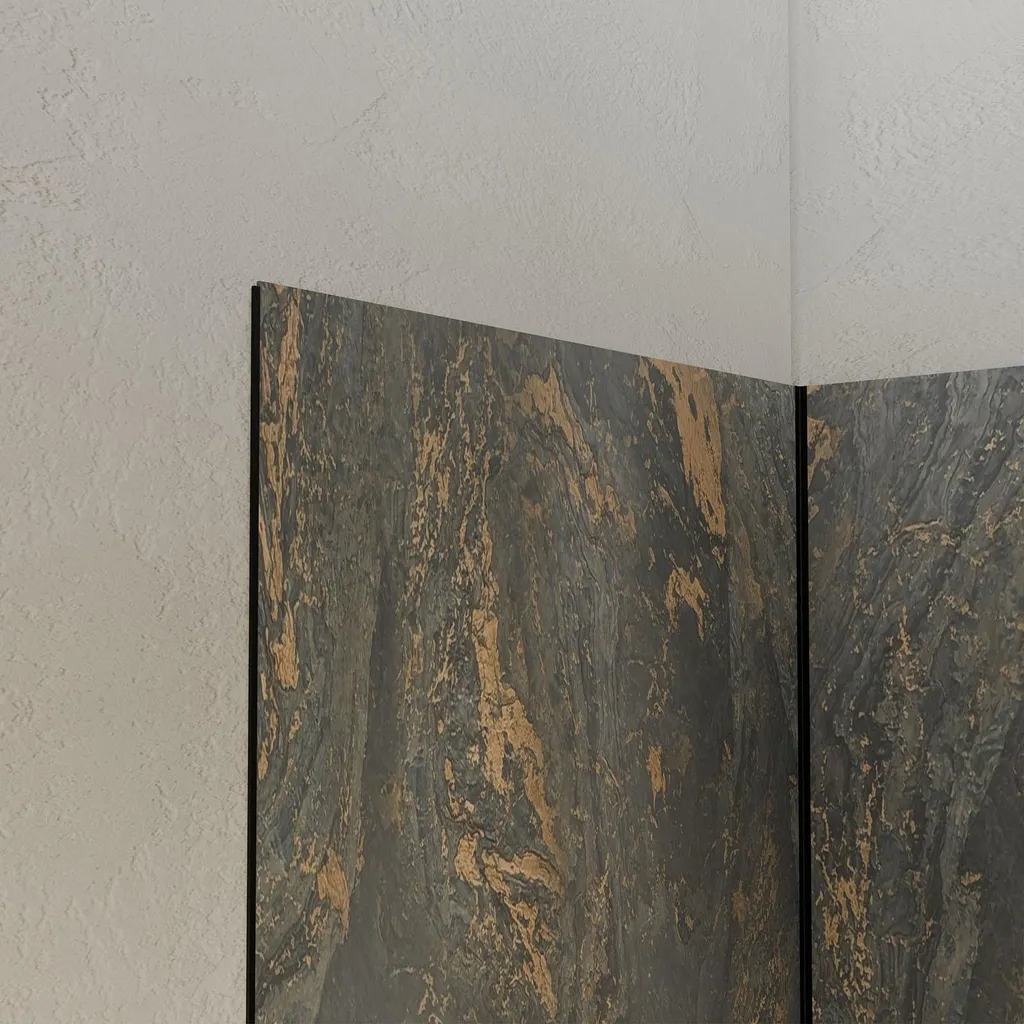 Panneaux Muraux Pierre Venus 90x210cm Étanches et Profilés Noirs Pack - 3