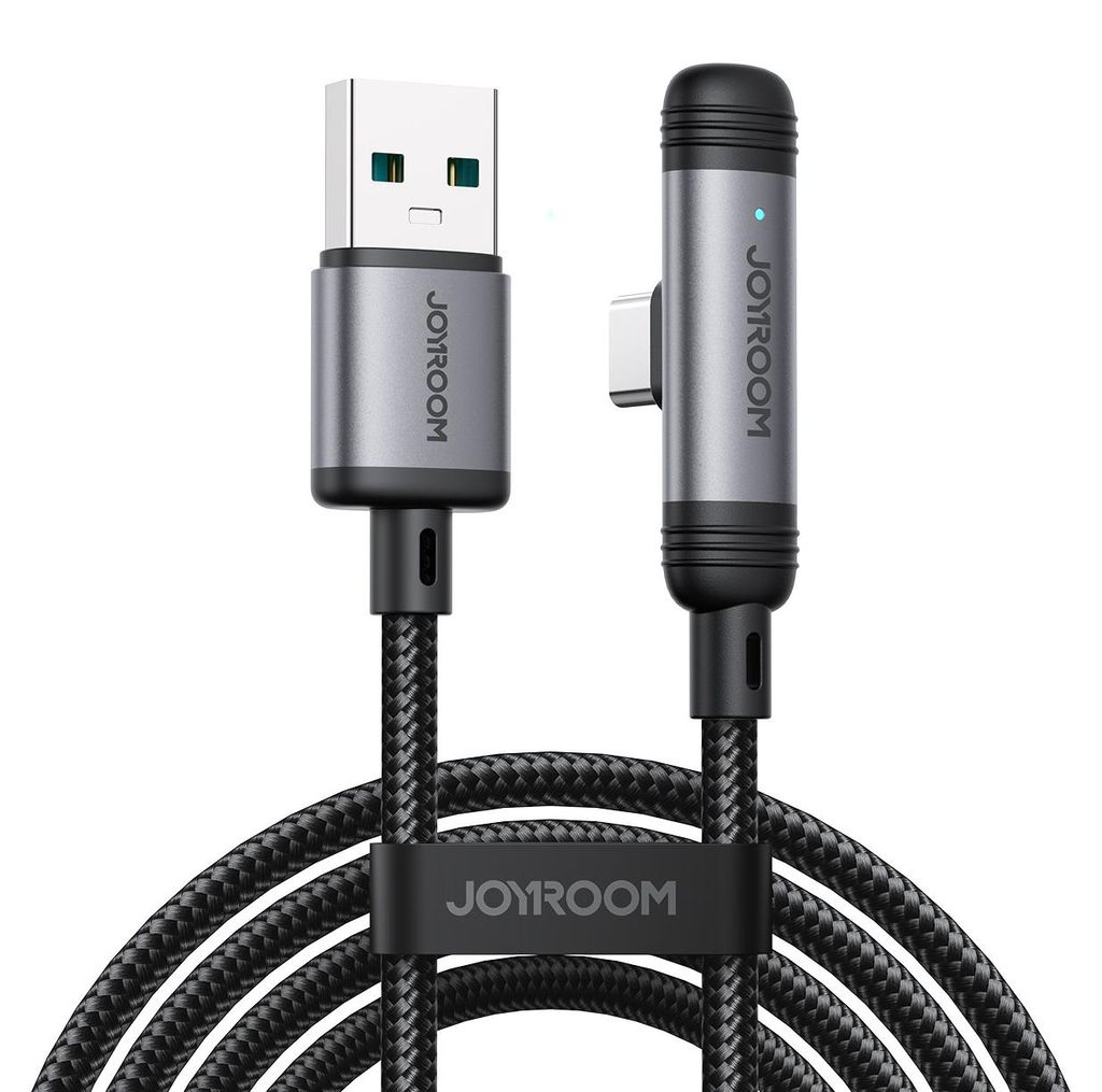 Joyroom USB-A auf USB-C Winkelkabel 1,2m 3A Schwarz Produktbild 