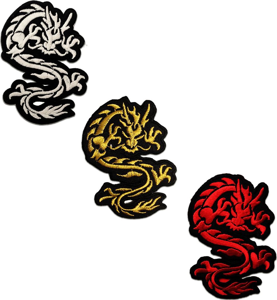 Chinesischer Drache - Aufnäher, Bügelbild, Aufbügler, Produktbild 