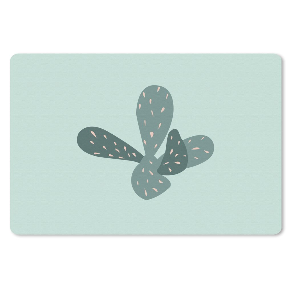 MuchoWow Mauspad Mousepad Sommer - Kaktus - Blau 27x18 cm - Mousepads - Maus Mat - Pad - Mausunterlage - Büroartikel - Desk Matten