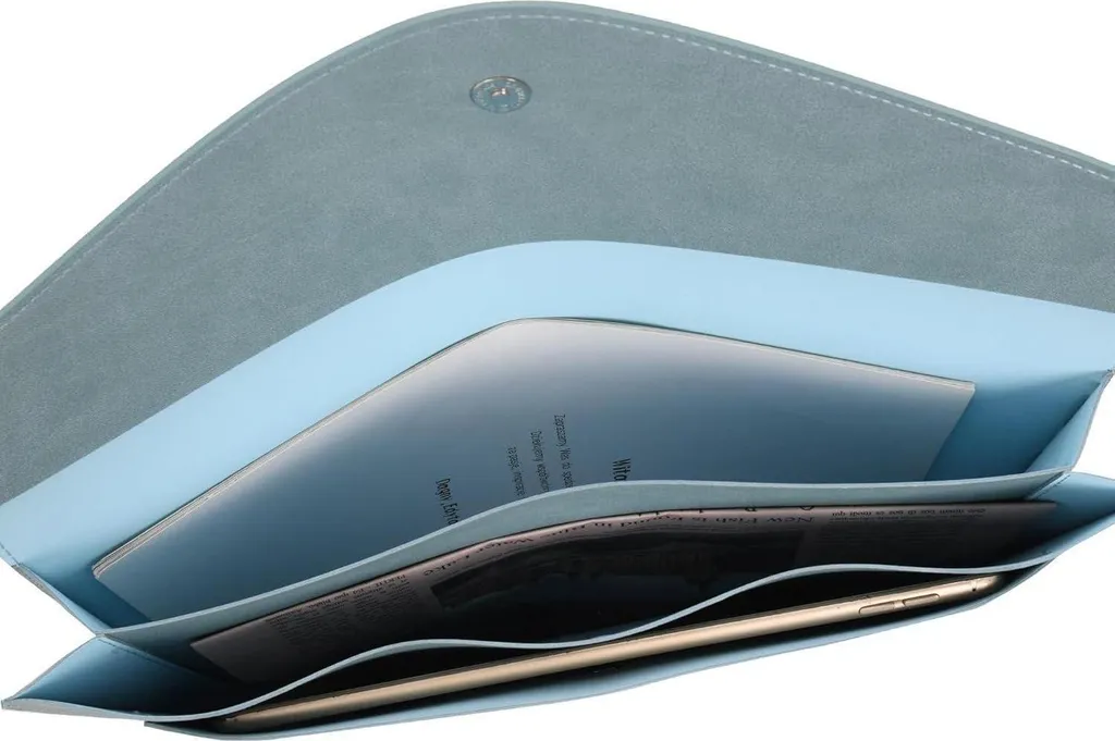 Porte-documents A4 en cuir avec soufflet extensible bleu clair Wason