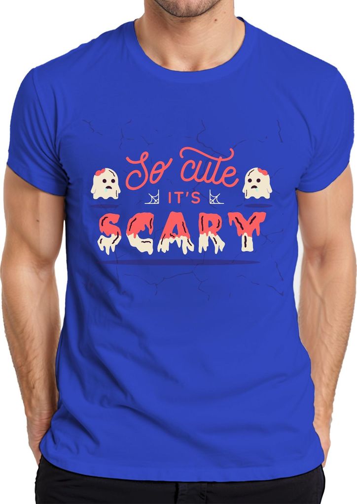 So Cute It's Scary Halloween Geist Niedlich Grusel Geschenk Spuk Herren T-Shirt, Blau, L