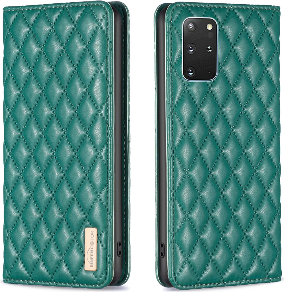 Custodia Samsung S20 Plus Verde: Cover Glamour in Pelle con Stand