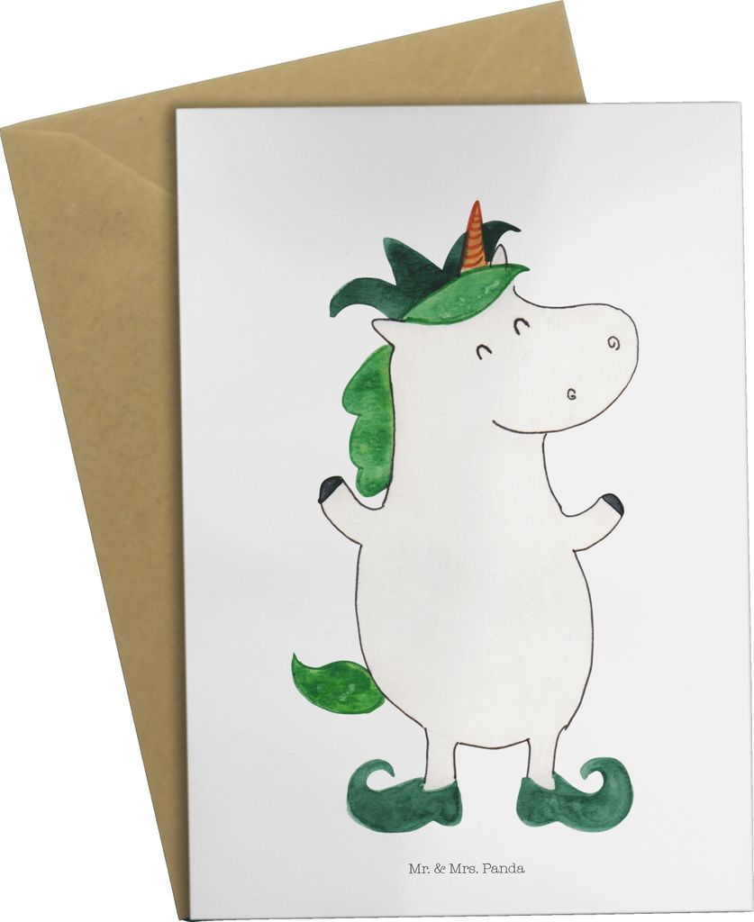Mr. & Mrs. Panda babykarte Einhorn Joker - Weiß - Geschenk, Produktbild 