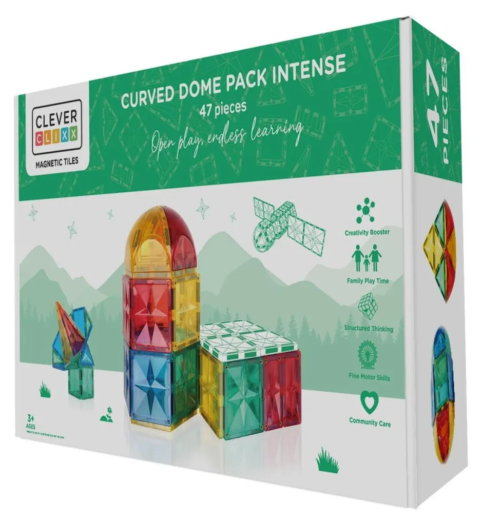 Jeu de construction magnétique pour enfant Cleverclixx Dome 47 pièces