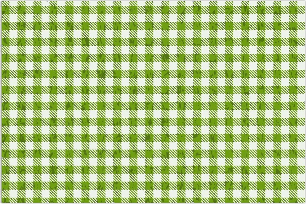 Wallario Wandbild Muster einer Tischdecke in grün und weiß kariert, Größe: 61 x 91,5 cm, Poster mit rahmenlosen Bildhalter