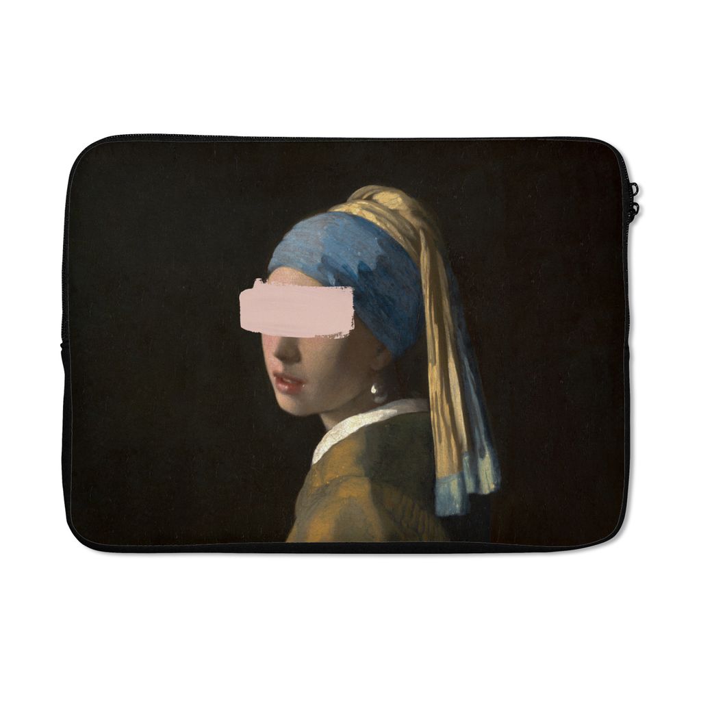 MuchoWow Laptop Hülle 13 Zoll Mädchen mit Perlenohrring - Vermeer - Gemälde Laptoptasche - Laptophülle - Sleeve - Rundumschutz