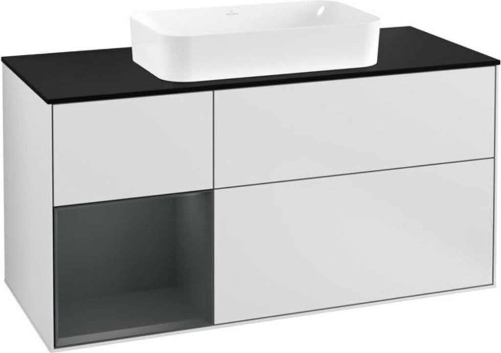 V&B Waschtischunterschrank Finion 120cm, Pl b m, Rg l md b m La, wh. m Lac