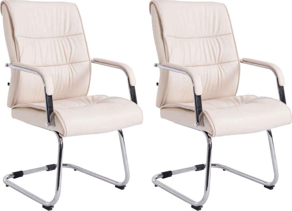 2er Set Besucherstühle HLO-CP4 creme