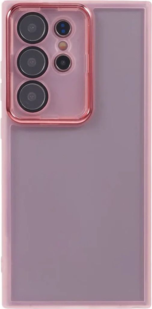 Hülle für Samsung Galaxy S23 Ultra - Phonesta Translucia Semi-Transparent Back Cover mit Kameraschutz - Transparent/Rosa