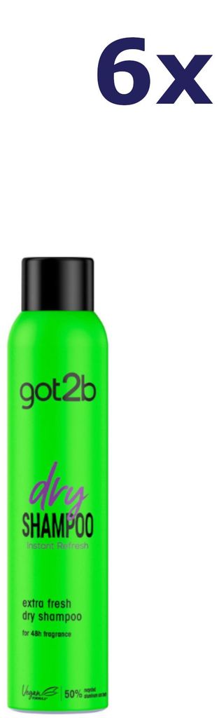 6x Got2b Trockenshampoo Extra Fresh 200 ml