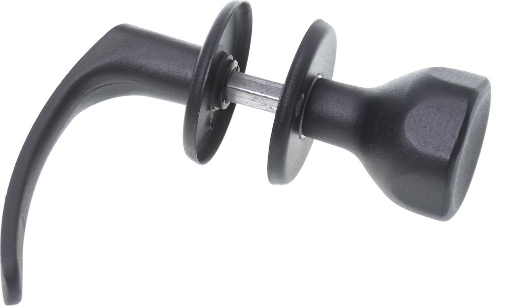 Aqbau Türdrücker mit Türknopf drehbar | Knopfdrücker | Türknauf | Knauf - Schwarz