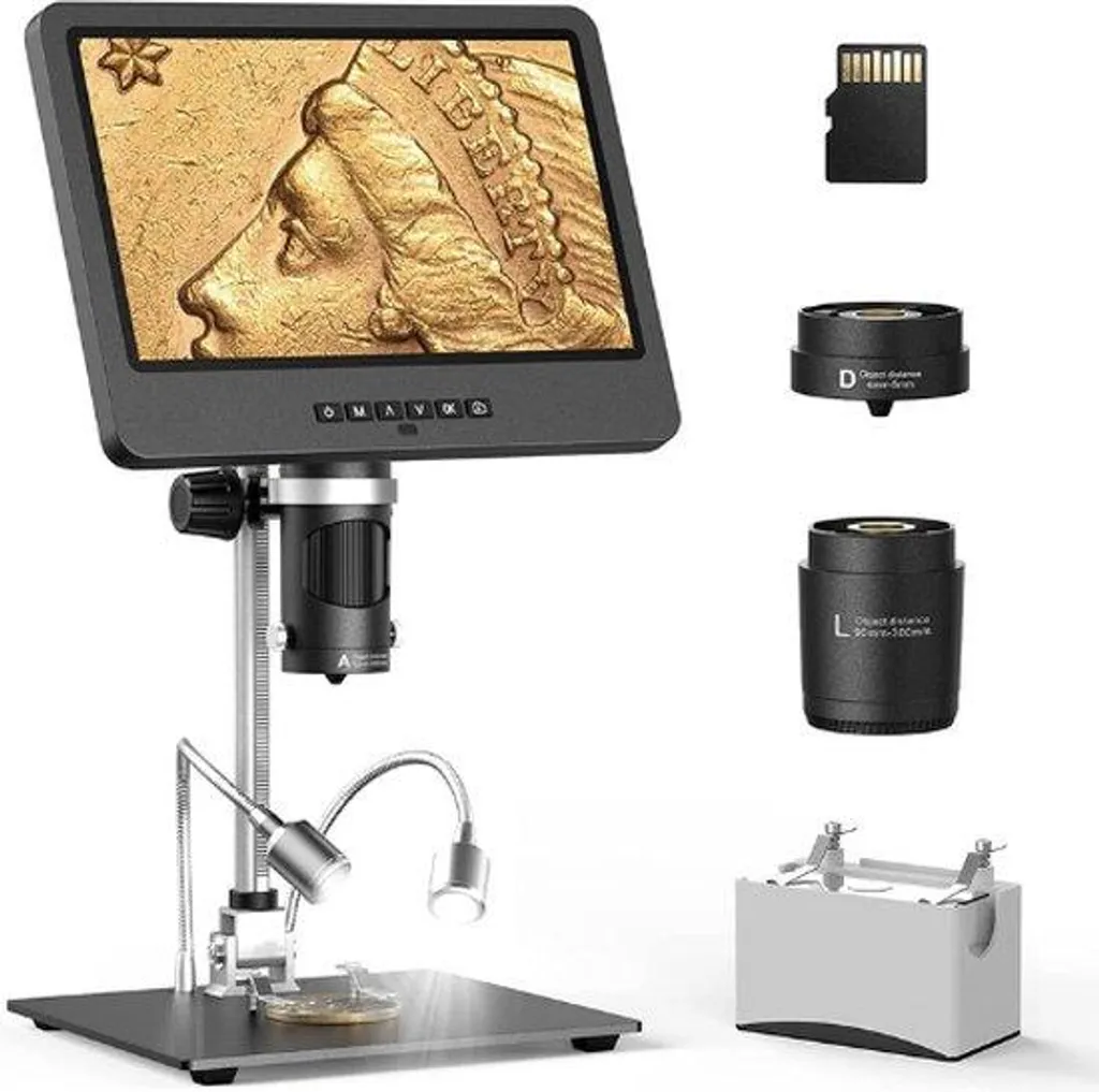Microscope numérique 7" IPS 2K 1500x avec carte SD 32 Go incluse