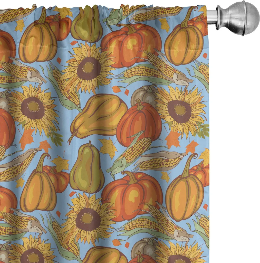 Tende Decorative ABAKUHAUS Girasoli e Zucche - Atmosfera d'Autunno