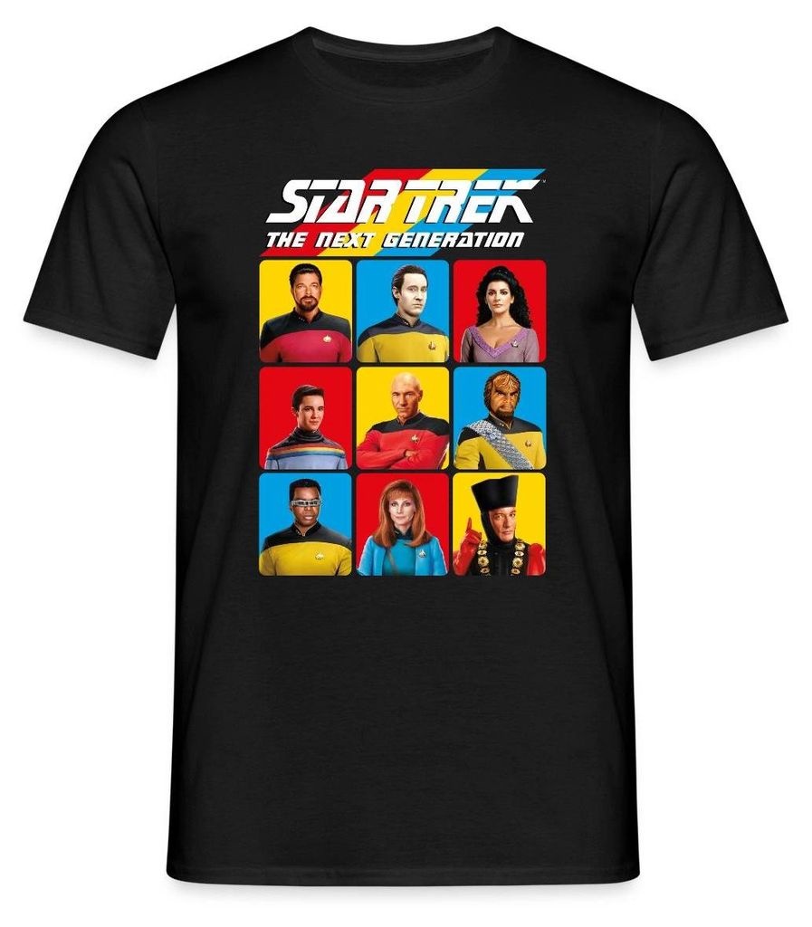 Spreadshirt Star Trek The Next Generation Charaktere Männer T-Shirt, 4XL, Schwarz
