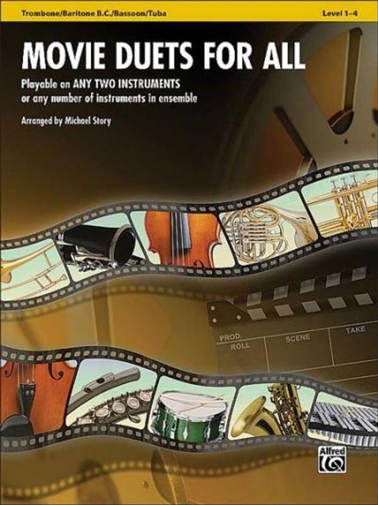 Movie Duets for All: Trombone/Baritone B.C./Bassoon/Tuba, Level 1-4