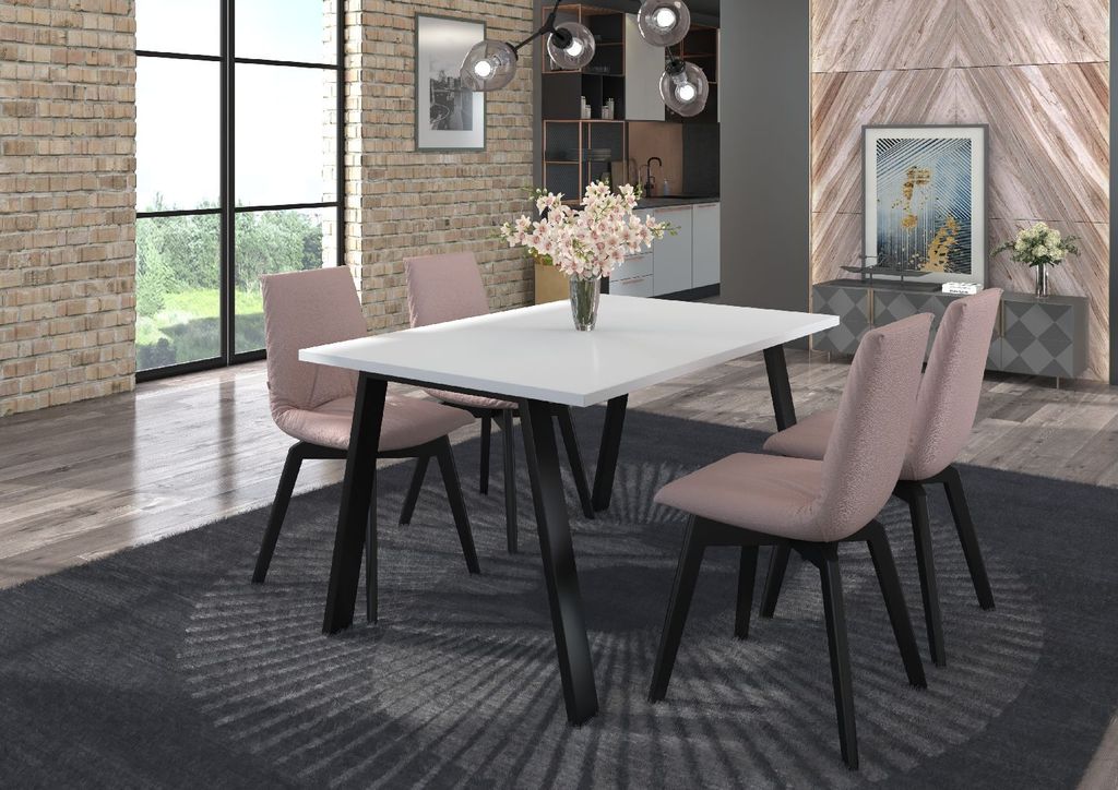Esstisch KLEO Tisch Metallbeine 138x90 Weiß