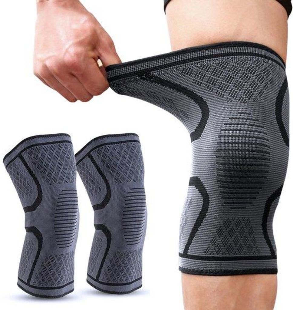 2er Satz Unisex Kniebeschützer - Flexible Kniehosen für Laufen und Fitness - Komfortable Schutz - Schwarz - M