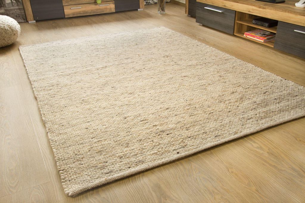 Murnau Handwebteppich - aus nachhaltiger, deutscher Produktion - gewalkt - natur dunkel, Größe: 90x160 cm