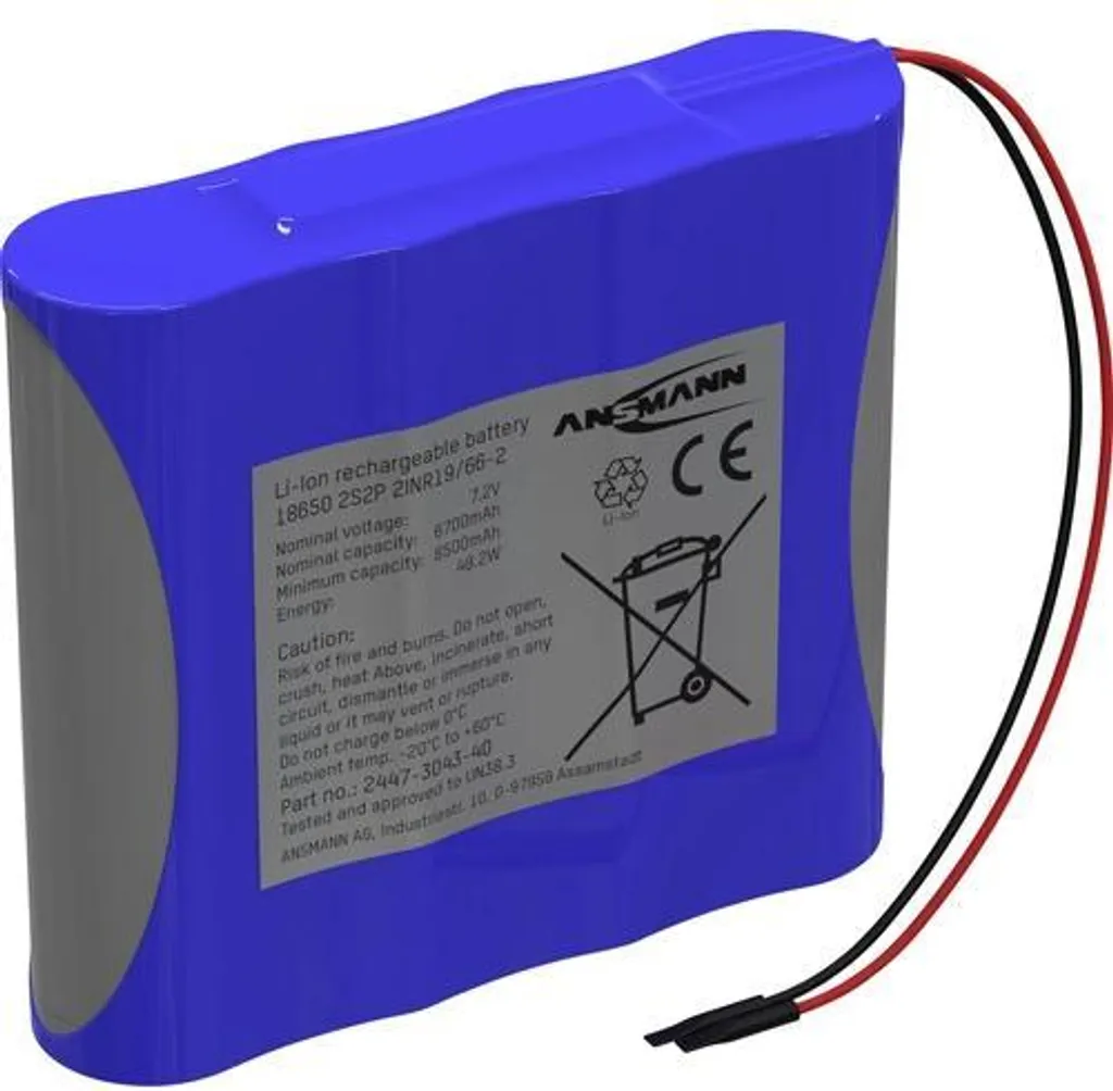 Pack batterie rechargeable 7.2V pour applications industrielles 6700mAh