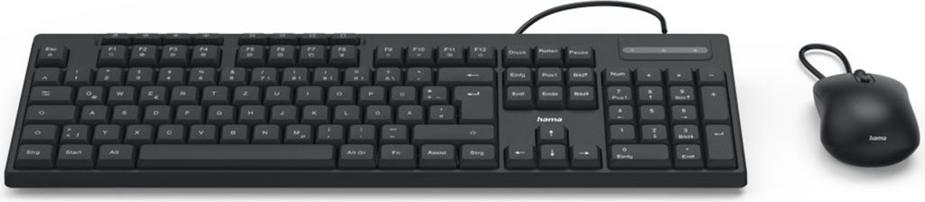 Hama USB-Tastatur-Maus-Set CKM-200, Schwarz, QWERTZ Produktbild 