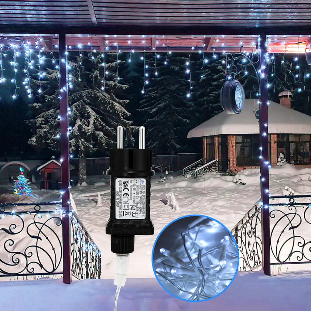 Luci Natale Esterno Ghiacciolo 200 LED Bianco Freddo TolleTour