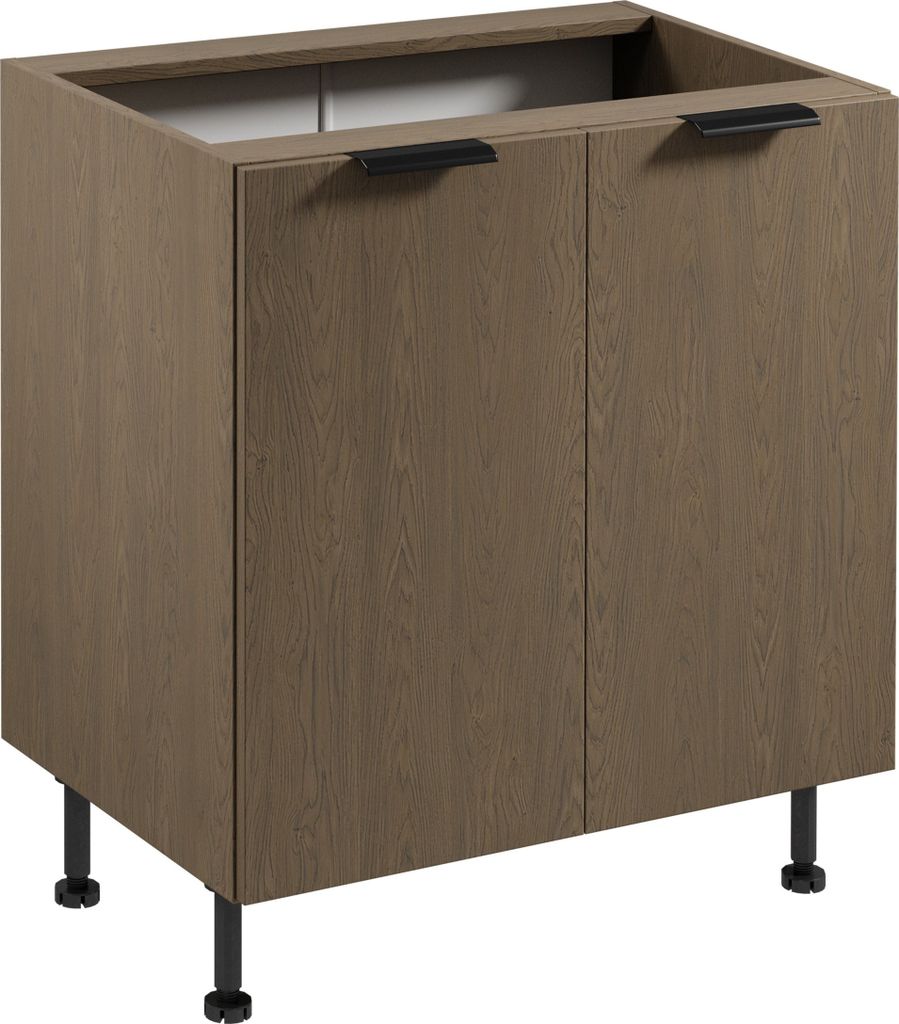 Küchenunterschrank 80 cm mit 2 Türen küchenmöbel Küchenblock, Sorento D80 Dunkle Eiche