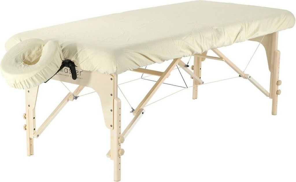 Master Massage Dignity & Luxury Mikrofaser Liegebezug Set für Massagebank Massageliege und Kopfteil 2pc Elfenbein