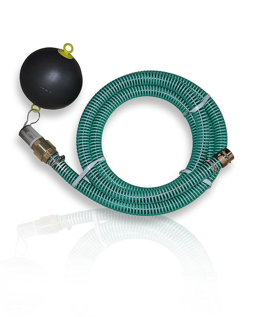 Ansauggarnitur /Sauggarnitur NW 25 mm (1′′) 1m – Schwimmende Entnahme mit Rückschlagventil – für Zisterne, Brunnen, Hauswasserwerk, IBC (1 m)