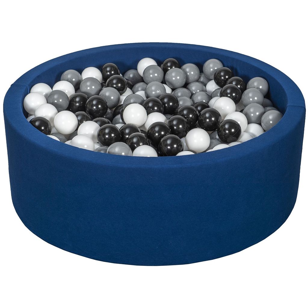 Bällebad Spielplatz + 450 Bälle marineblau schwarz, weiß, grau