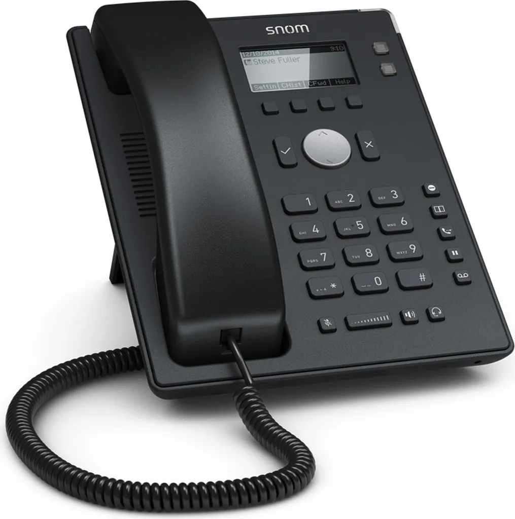 Téléphone de Bureau SIP Snom D120 Noir pour Installation Réseau PoE