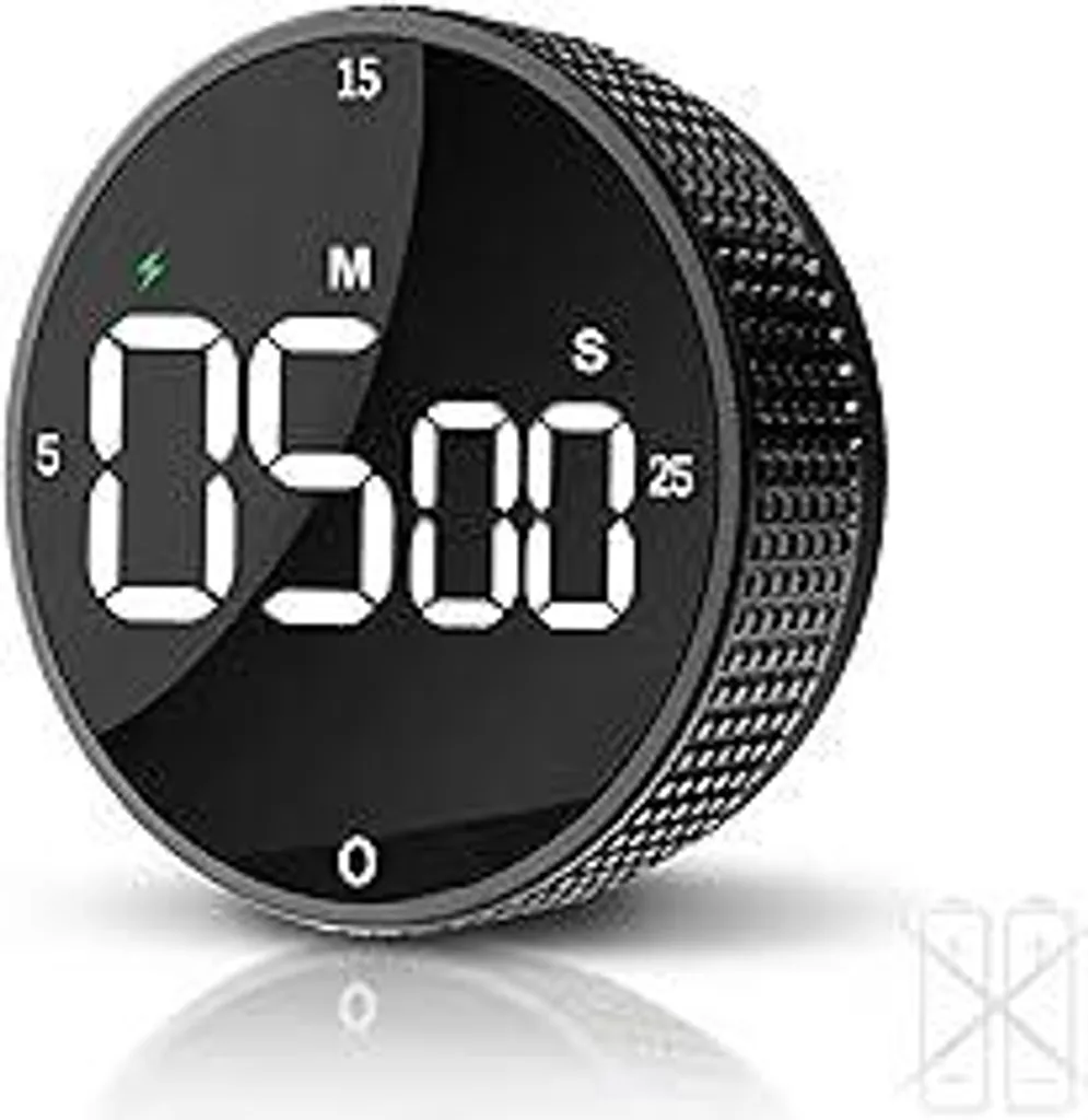 Timer Da Cucina Meccanico 60 Minuti – Acciaio Inox – Base Magnetica E Allarme Forte – Senza Batterie - 2