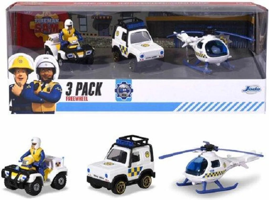 Set de 3 Voitures de Pompier Sam Jouets d'intervention pour Garçons