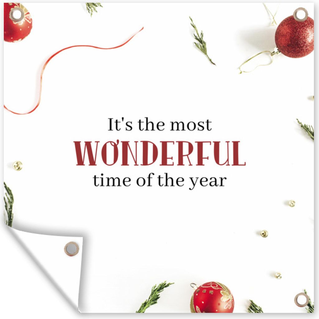 MuchoWow 50x50 cm Outdoor-Poster Gartendeko Sichtschutz Garten Poster für den Garten Weihnachten - Winter - Zitat