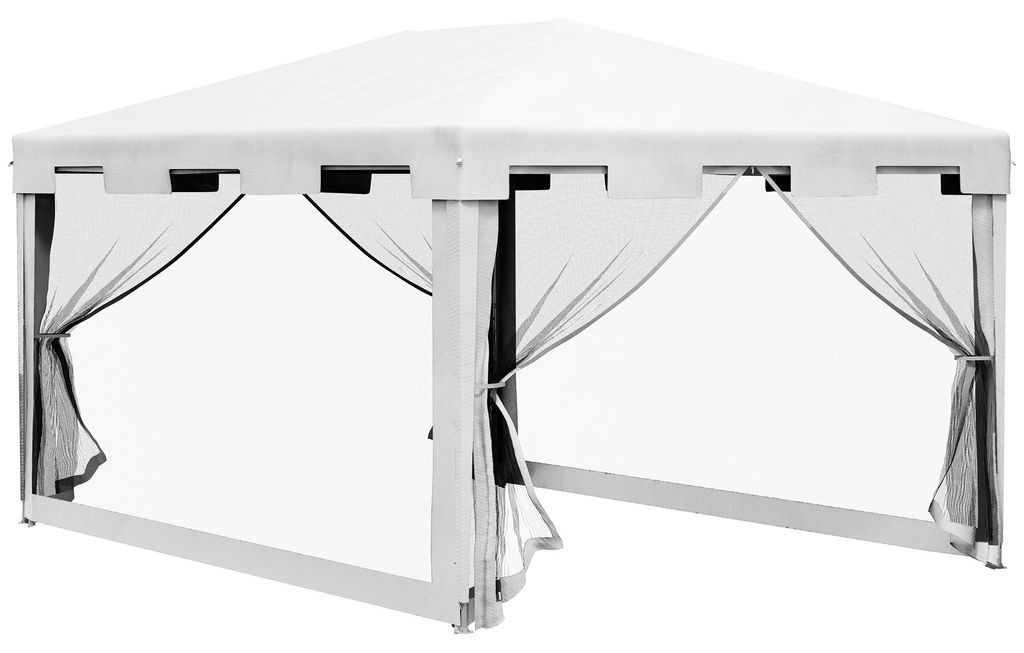 Faltpavillon 3x3 Pavillon Gartenzelt wetterbeständig faltbar 395cm 295cm Weiß