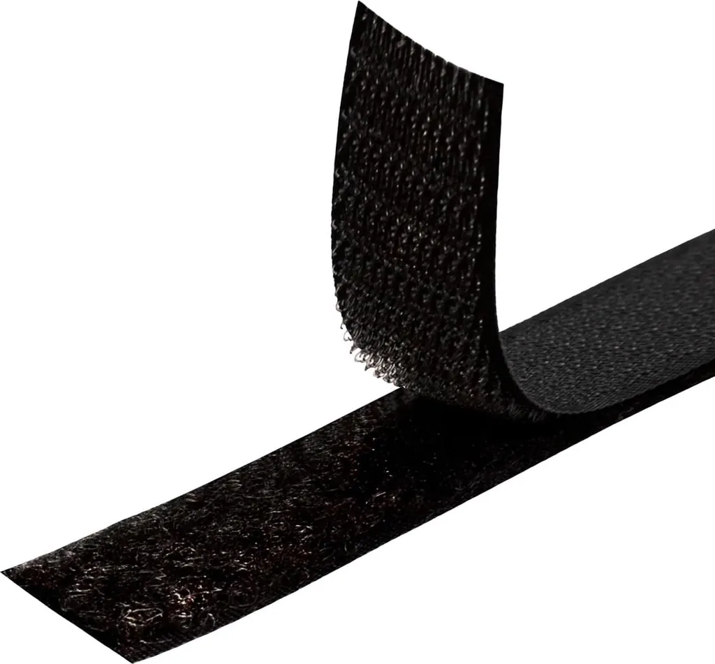 Ruban velcro noir à coudre pour DIY artisanat et vêtements 1m x 20mm