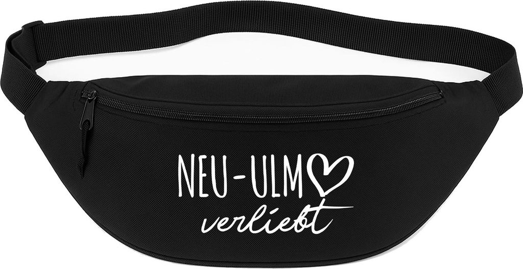 Huuraa Bauchtasche Neu-Ulm verliebt 2,5 Liter Black Polyester Crossbody Bag Geschenkidee