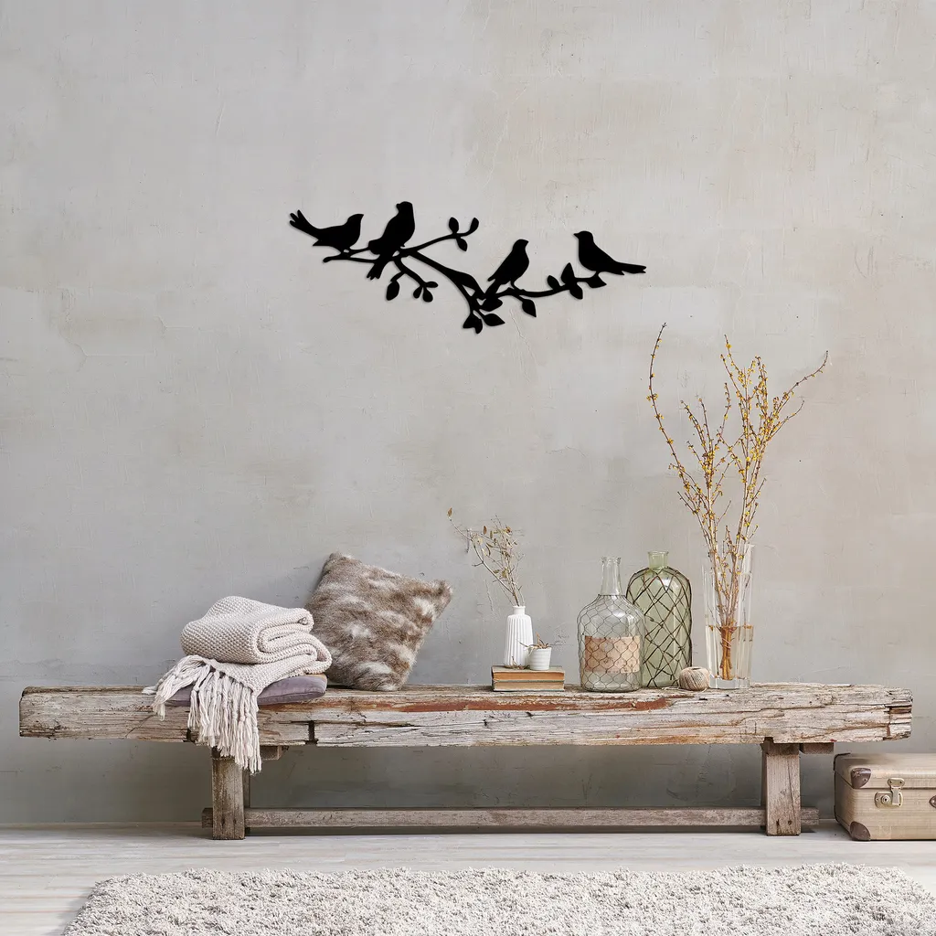 Décoration Murale Métal Oiseaux Noirs : Relooking Intérieur Facile - 2